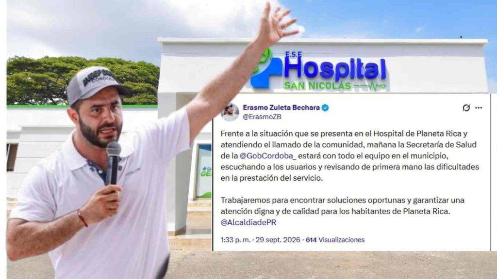 Hoy, llega equipo de la Secretaría de Salud departamental a Planeta Rica para revisar crisis del Hospital San Nicolás 1 Gobernador Hospital 1 |